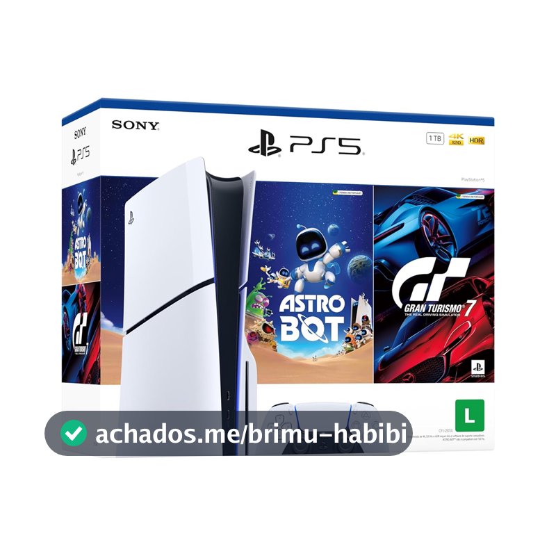 PlayStation®5 Slim c/Disco Pacote ASTRO BOT e Gran Turismo 7 – Outlet