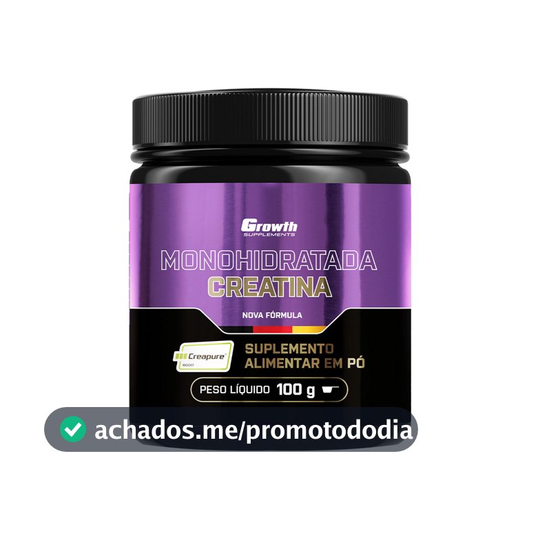 Creatina Creapure Pura Treino Musculação - Growth Supplements - Sem sabor em pó