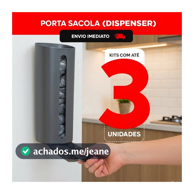 Dispenser Organiza Sacolas Puxa Sacos Lixo Parede E Cozinha
