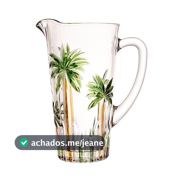 Jarra Cristal de Chumbo Palm Tree Handpaint 1,2 Litros Wolff  5468