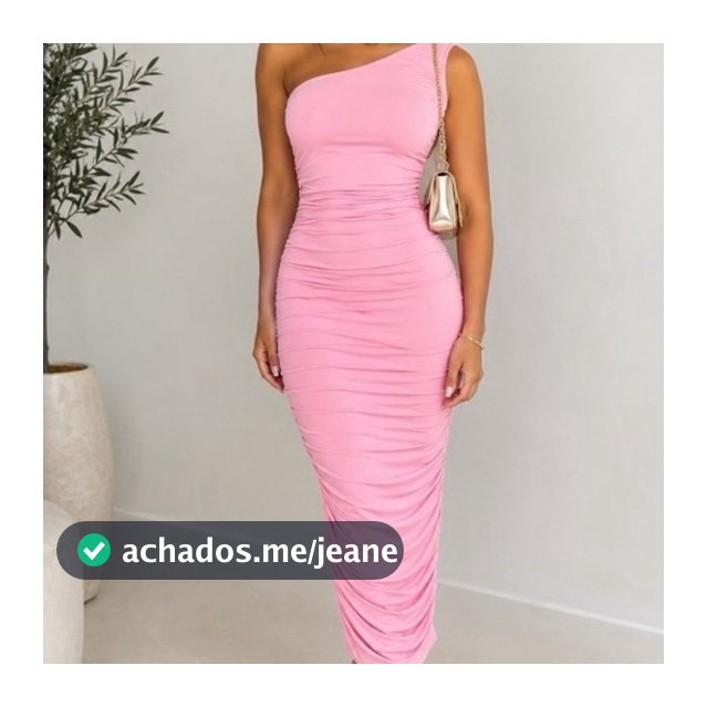 Vestido Feminino Midi Justo Franzido Um Ombro Só Elegante (SOFIA 02)