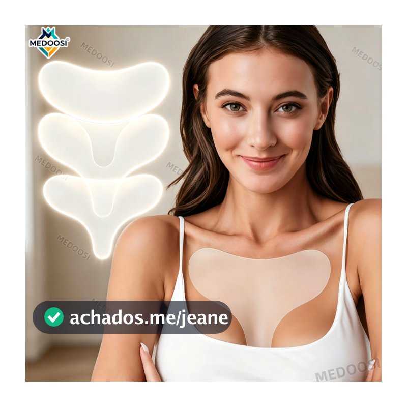Adesivo Anti Rugas Colo /Peito Reutilizável Silicone /Hidratação Autocolante Profunda Noturna,Estimula Colágeno Natural