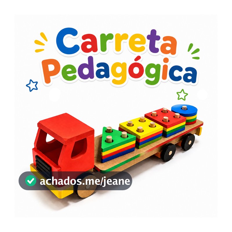 Brinquedo Pedagógico Carreta Prancha Em Montessori MDF Encaixe Formas Geométrica Educativo Para Crianças