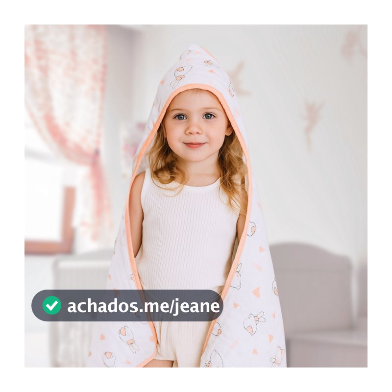 Toalhão de Banho Infantil de Fralda Soft Com Capuz Grande Enxoval 100% Algodão Bebê
