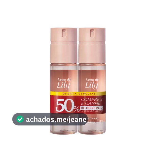 Kit 02 unidades Body Spray L’eau de Lily Blanche ou Glamour, acordes, floratta, Egeo dolce
