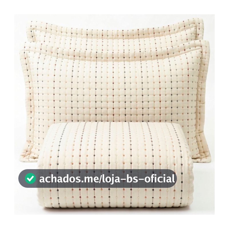 Cobre Leito Percal 300 Fios Toque de Algodão Bordare 03 Peças