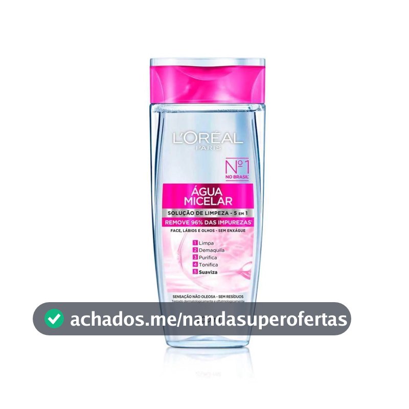 Água Micelar L'Oréal Paris Solução de Limpeza 5 em 1 200ml