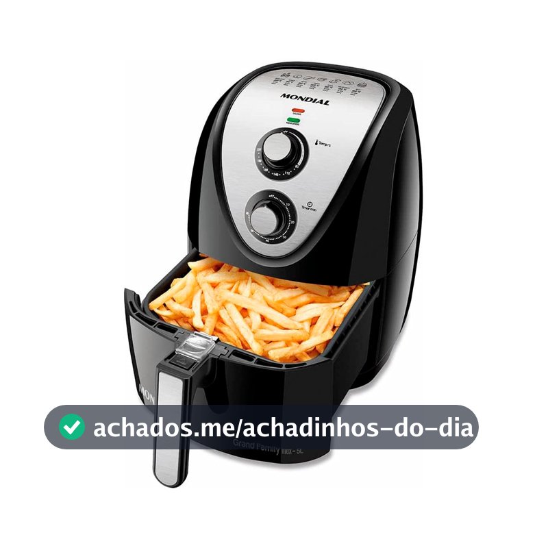 Fritadeira Elétrica Sem Óleo Air Fryer Mondial 5L Grand Family AFN-50 Timer 1900W