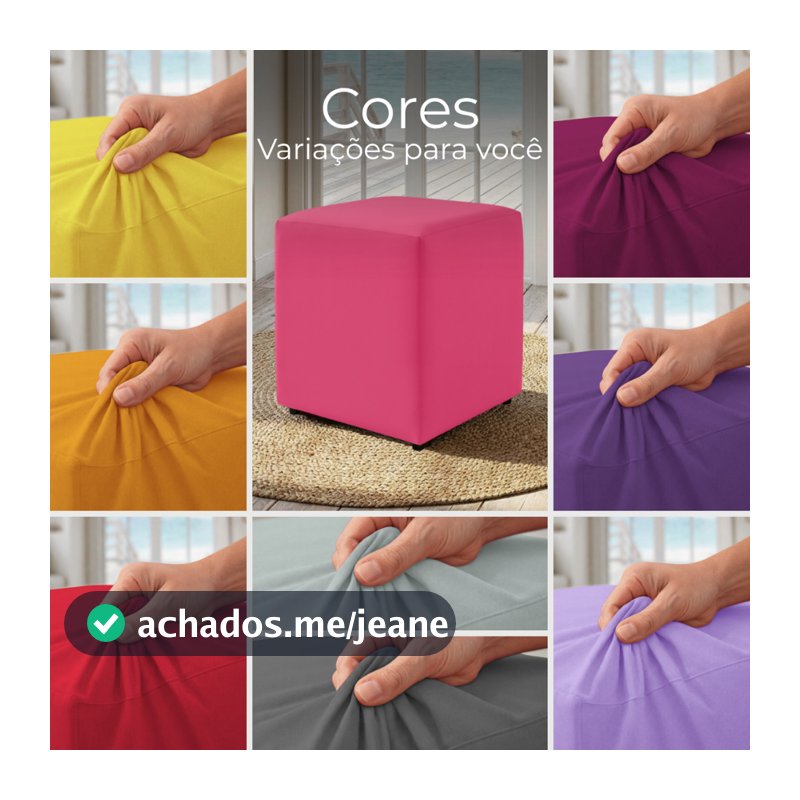Capa para Puff Quadrado 40x40cm com Elástico e Ajuste Perfeito 1