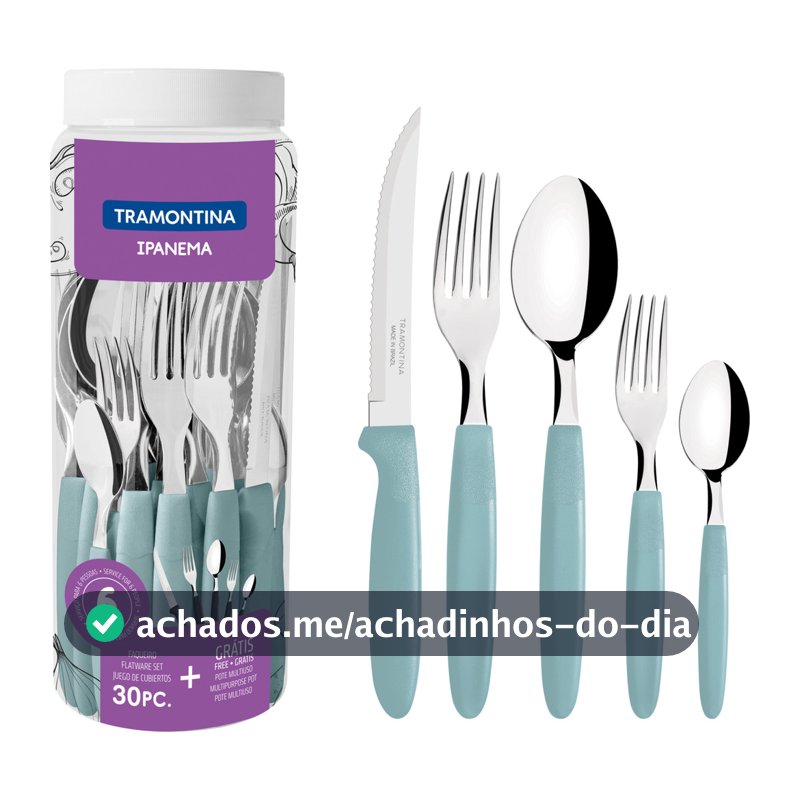 Faqueiro Tramontina Aço Inox Ipanema 30 Pç Menta