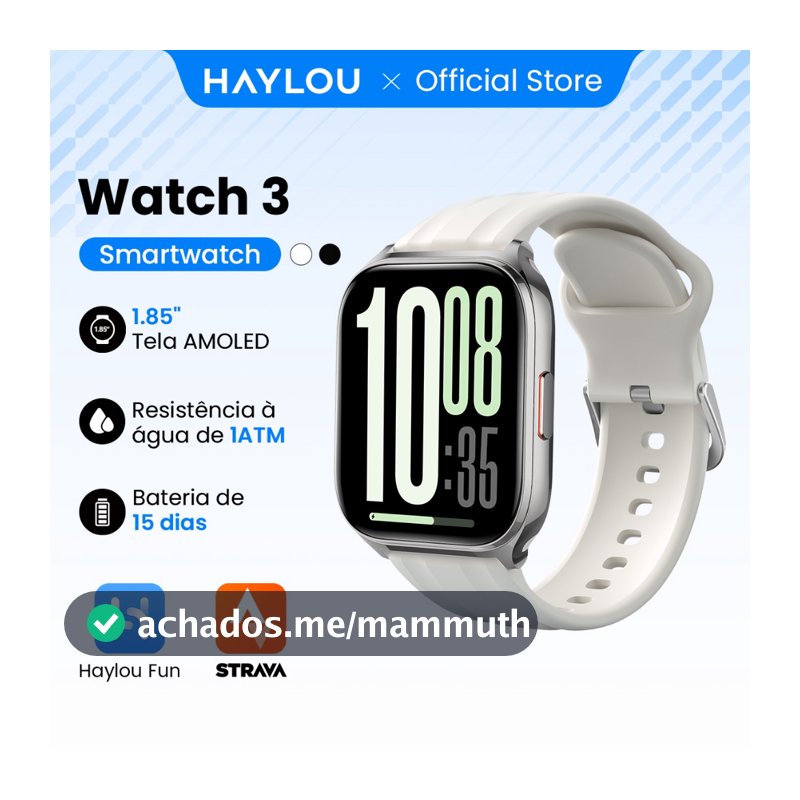 HAYLOU Watch 3 [Novo] Smart Relogio Esporte Correndo Ritmo AMOLED AOD 1ATM Bluetooth Call