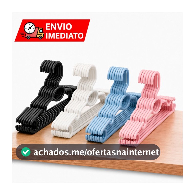 Kit até 100 Cabides Infantil Bebê Baby Reforçado Plástico Cruzeta Roupa Resistente Premium