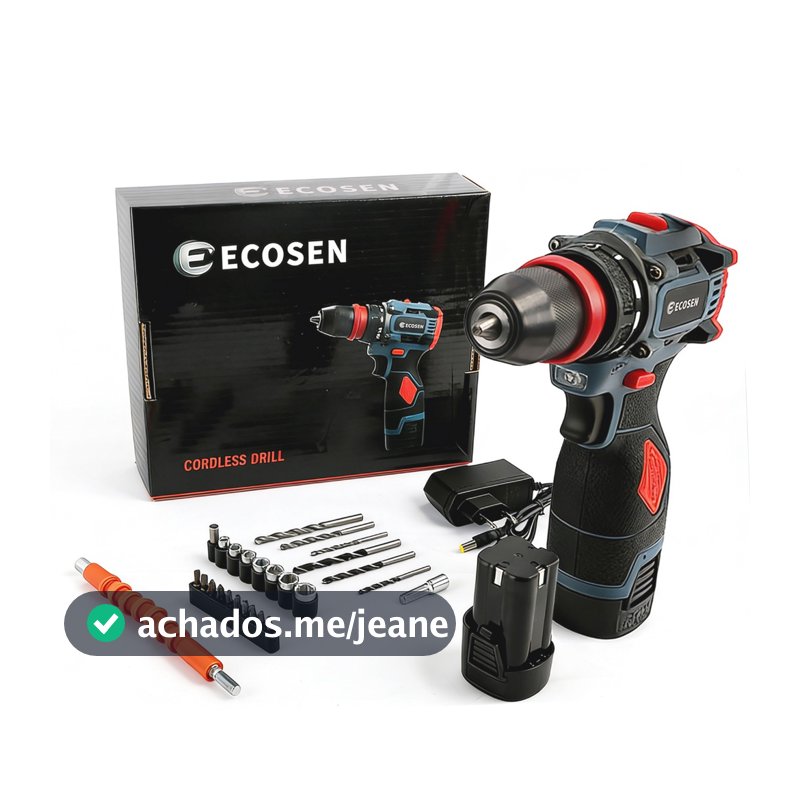 Parafusadeira elétrica 2 Bateriascom furadeira de lítio 2 em 1 de 16,8 V e torque de 45 Nm com motor sem escova  2 Bater
