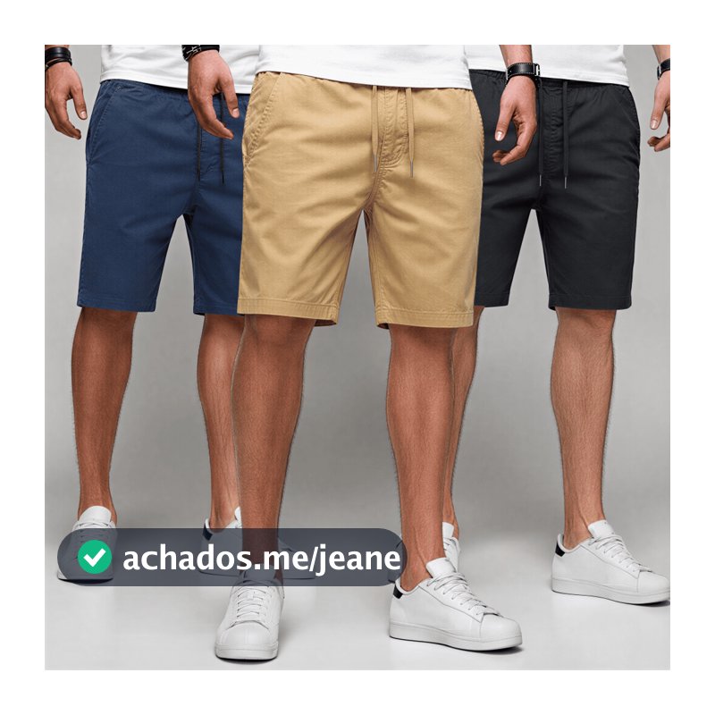 KIT2 ou 3 Bermuda Sarja Colorida Premium Masculina Casual Confortável Moda Verão Streetwear casual premium