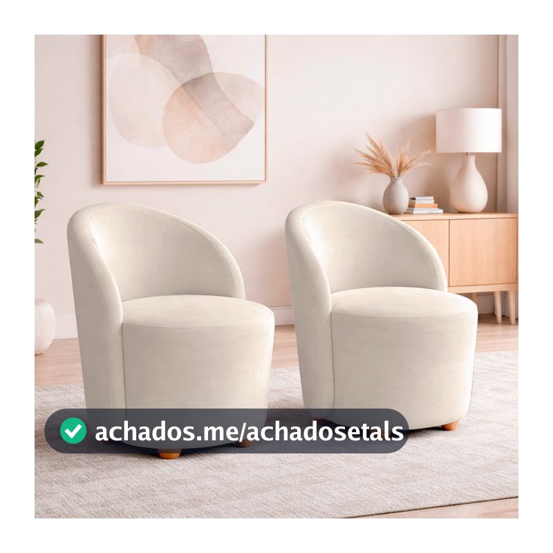 Kit 2 Poltrona Orgânica Denver Decorativa para Sala Quarto