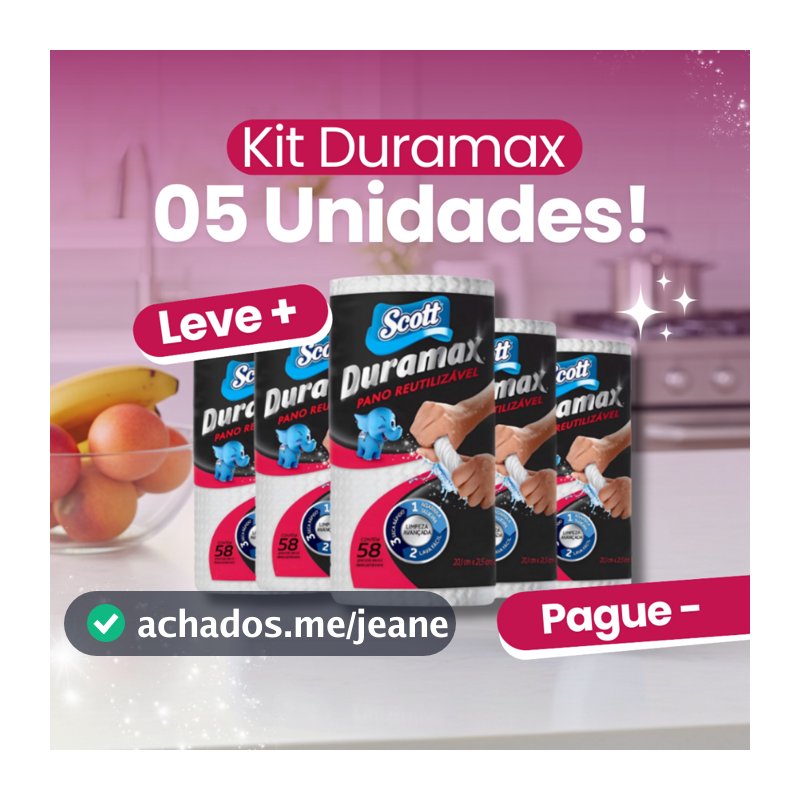 Kit com 05 Panos Multiuso Branco Duramax Scott