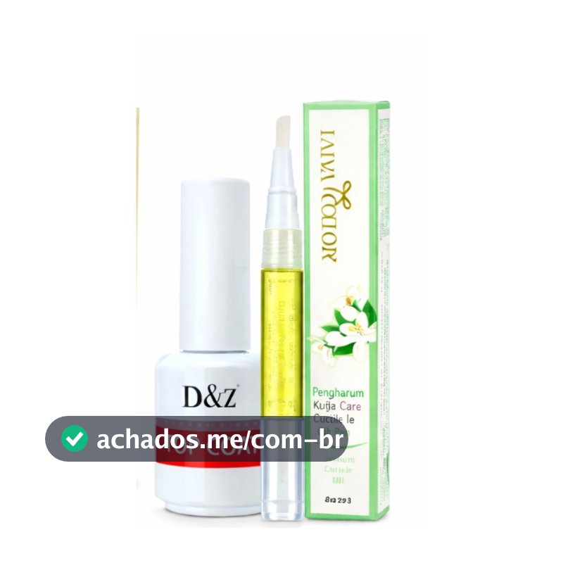 Kit Top Coat D&z + Óleo Cutícula Alongamento Unhas Colorido