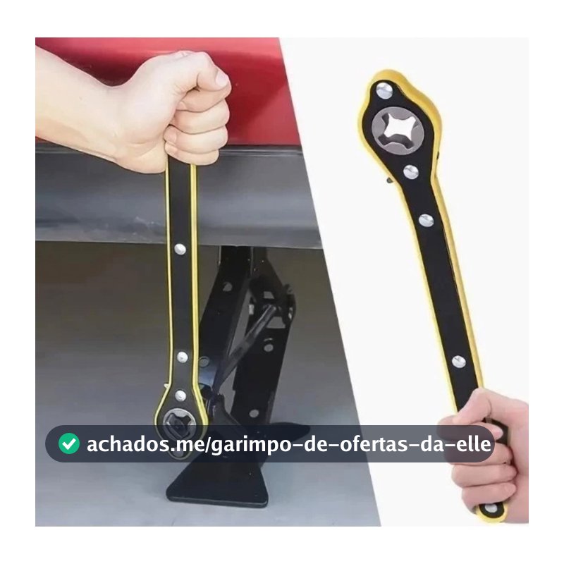 Chave Catraca para Macaco Sanfona de Carro Jack Universal Automotivo Portátil Mecânico + adaptador