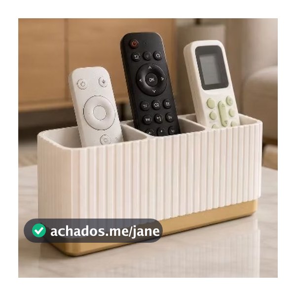 Porta Controle Remoto De Mesa Premium Organizador 3 Controles Minimalista Sala TV Decoração Presente