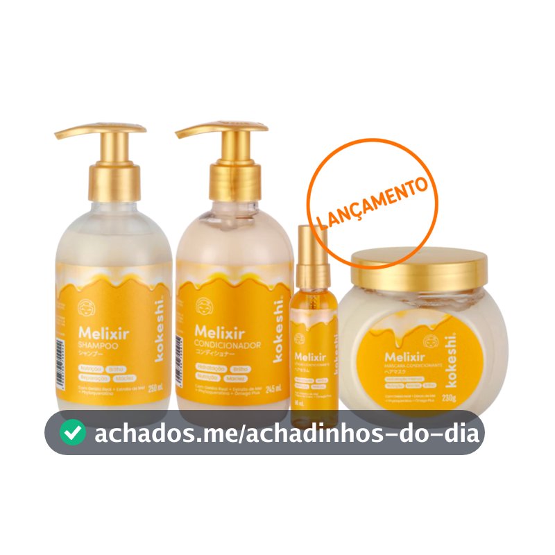 Kit Shampoo + Condicionador + Máscara + Sérum Melixir Kokeshi