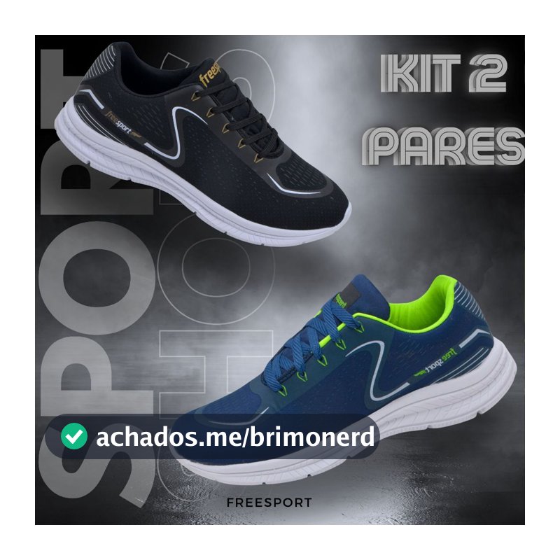 KIT 2 Pares Tênis Masculino Esportivos para Corrida e Academia Macio