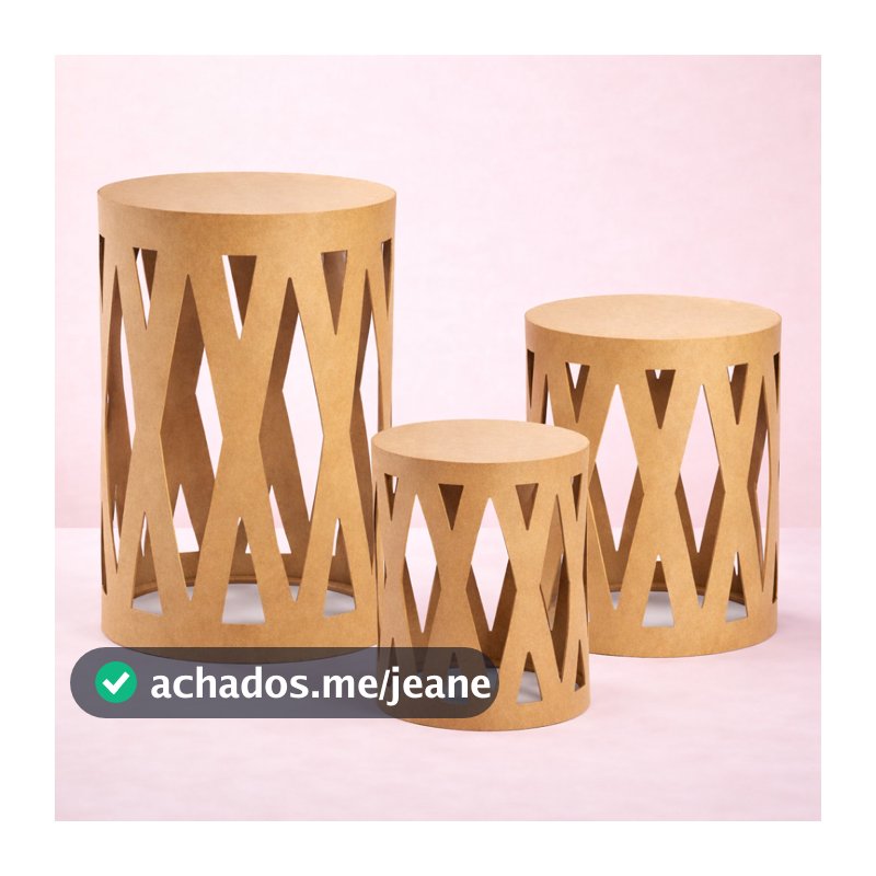 Trio Mesa Mesanino Cilindro X Provençal Mdf P M G P/ Festas