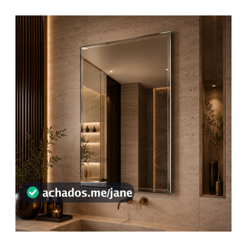 Espelho Mirano Paris 80x40cm Bisotê Grande Banheiro Lavabo