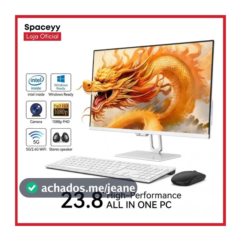 Computador All In One Câmera Integrada 23.8 Intel Core I5 8gb Ssd 512gb Win10pro Com Teclado E Mouse