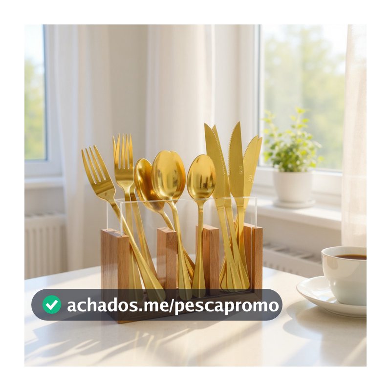 Porta Talher Madeira Nobre Vidro Organizador Multiuso Robusto Mesa Posta Decoração Natal Cozinha Hotelaria