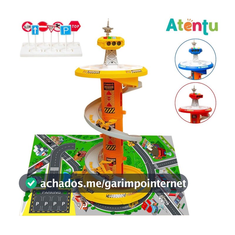 Pista de Carrinho Brinquedo Menino Pista com Som e Luzes + 3 Carrinhos