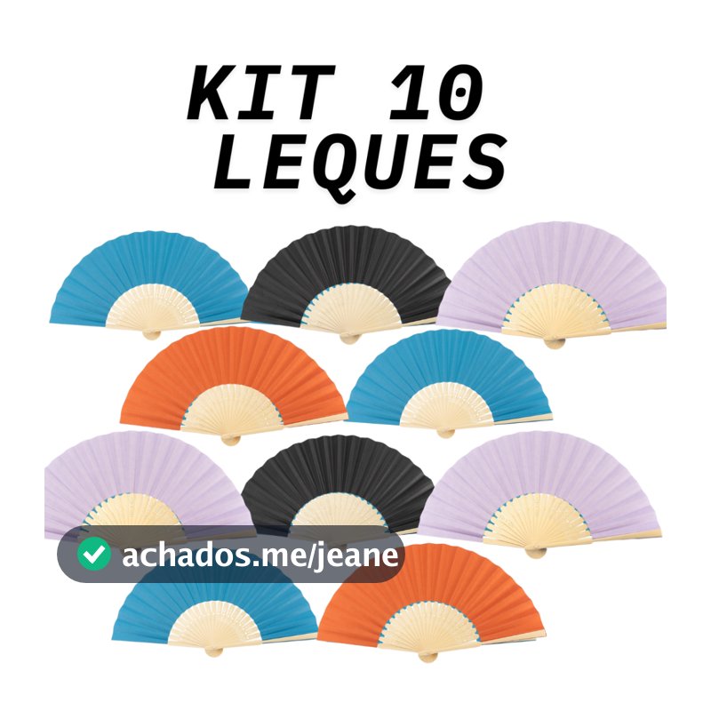 Kit 10 Leques De Papel Bambu Lembrancinha Enfeite Elegante