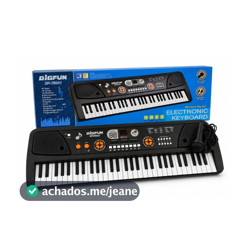 Teclado Musical P/ Iniciantes Bigfun Bf-730A1 com Microfone