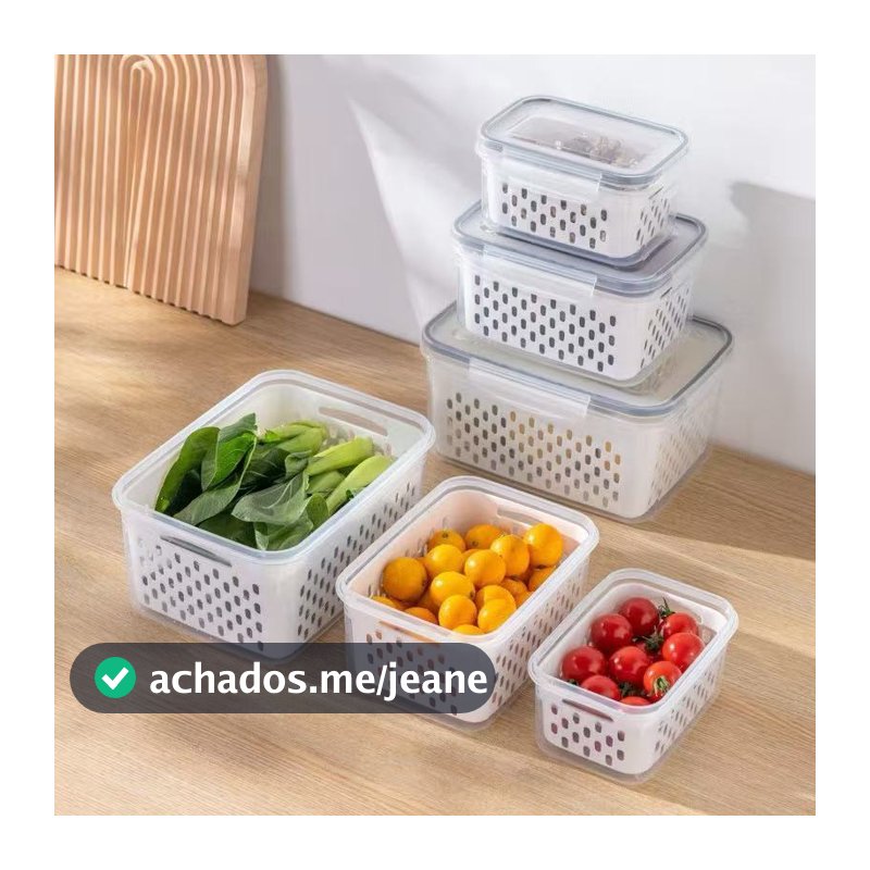 Kit2/3/6 Recipientes para separar e conservar frutas e verduras, próprios para geladeira e micro-ondas.