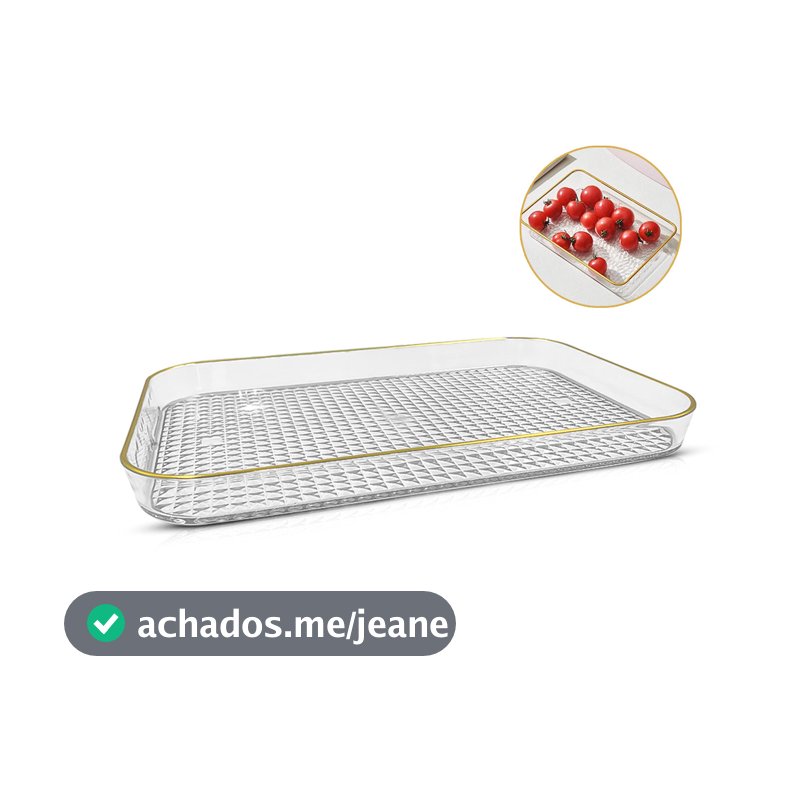Bandeja Dourada multiuso organizadora decorativa grande 30CM quarto perfume mesa maquiagem