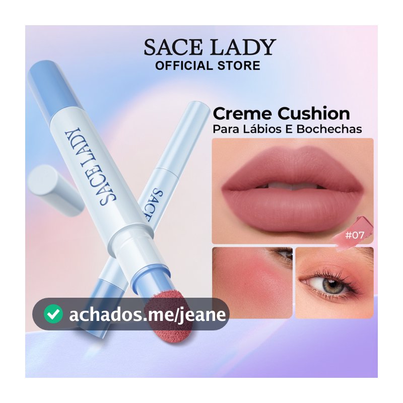 Cushion Labial Creme em Pó SACE LADY acabamento mate longa duração