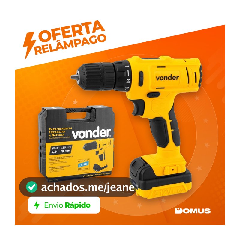 Parafusadeira e Furadeira a Bateria 20V Bivolt PFV238 Vonder