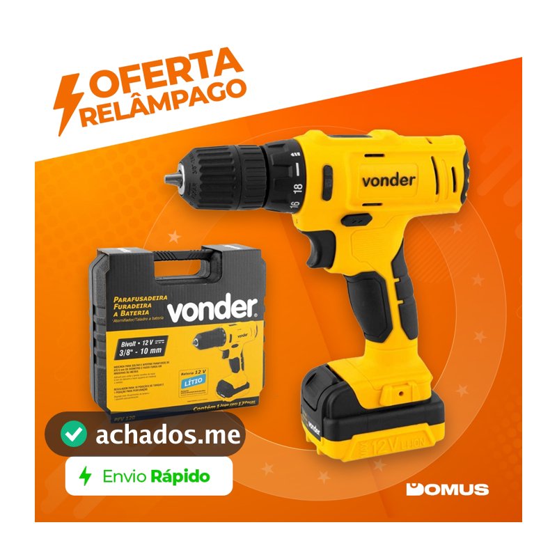 Parafusadeira e Furadeira a Bateria 20V Bivolt PFV238 Vonder