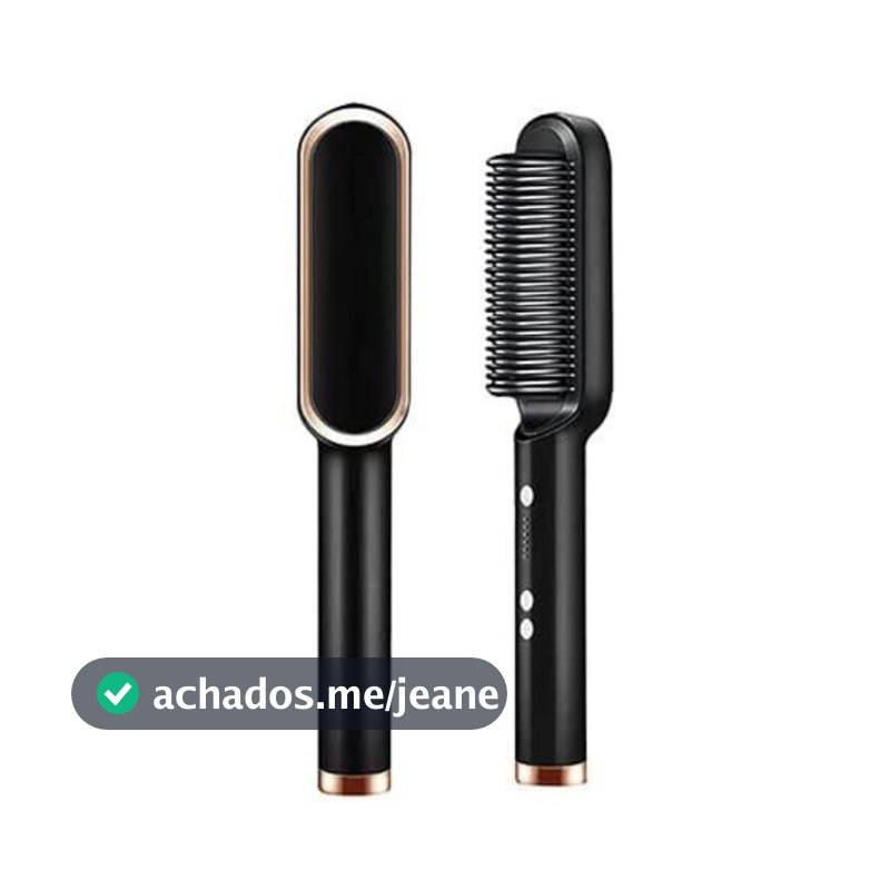 PRETO - Escova Alisadora Elétrica Bivolt - Original Premium Lacrado Envio Rápido