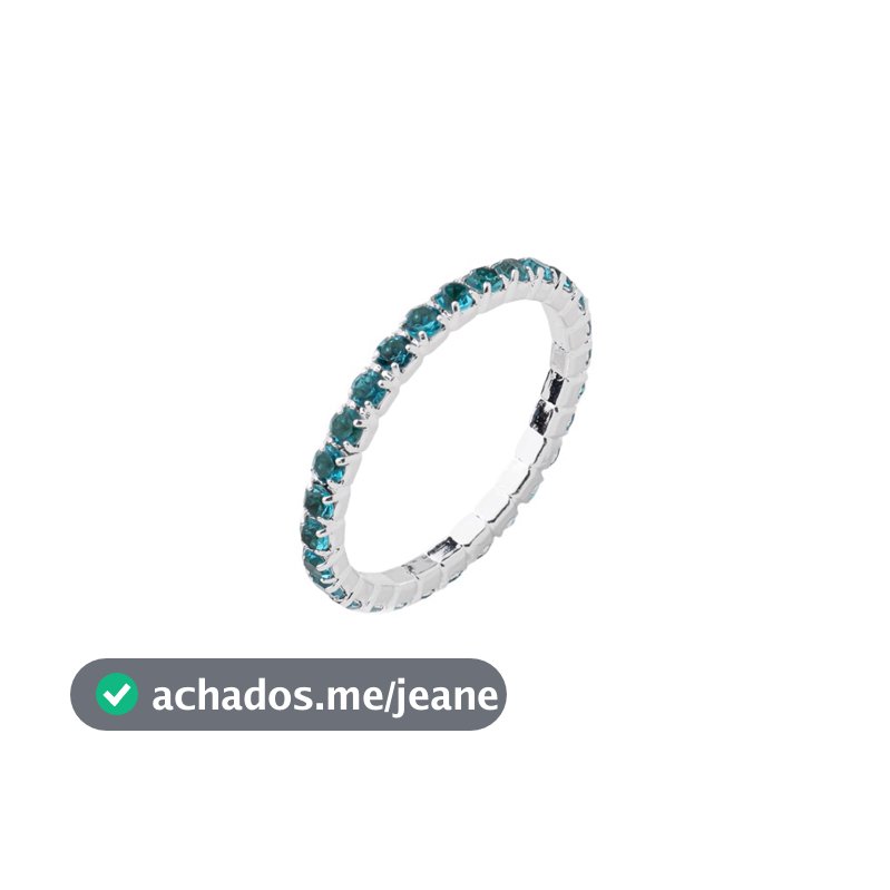 Anel riviera azul banhado à prata 925