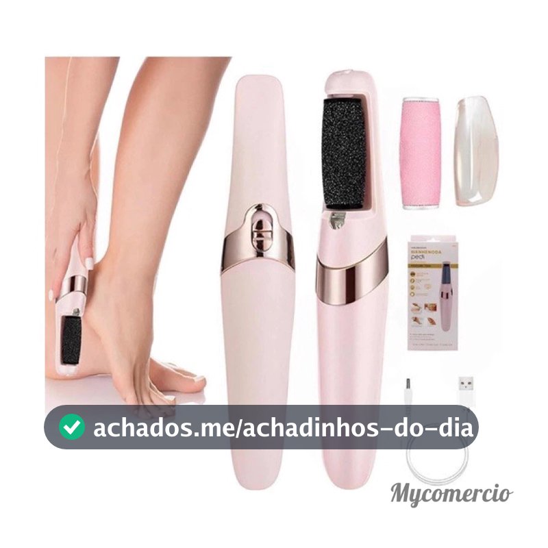 Lixador de Pé Elétrico - Esfoliador Tira Calos Pedicure Portátil