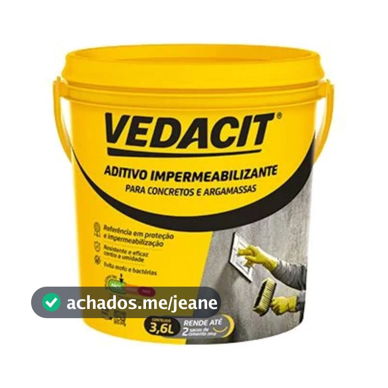 Aditivo Impermeabilizante para Concreto e Argamassa Galão 3,6L - Vedacit