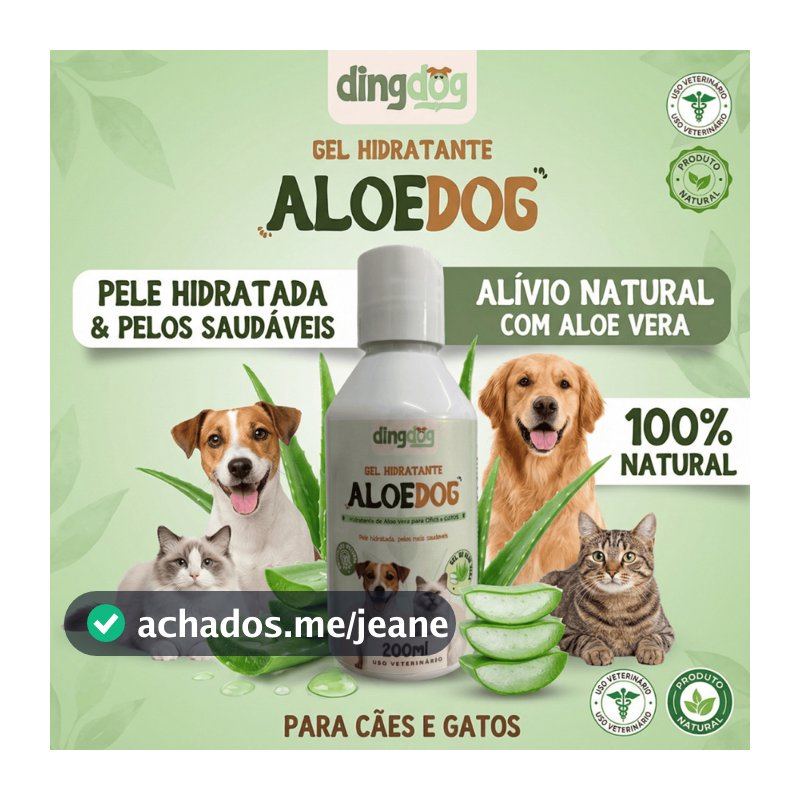 Gel de Aloe Vera Babosa Para Cães e Gatos AloeDog 200g Ding Dog