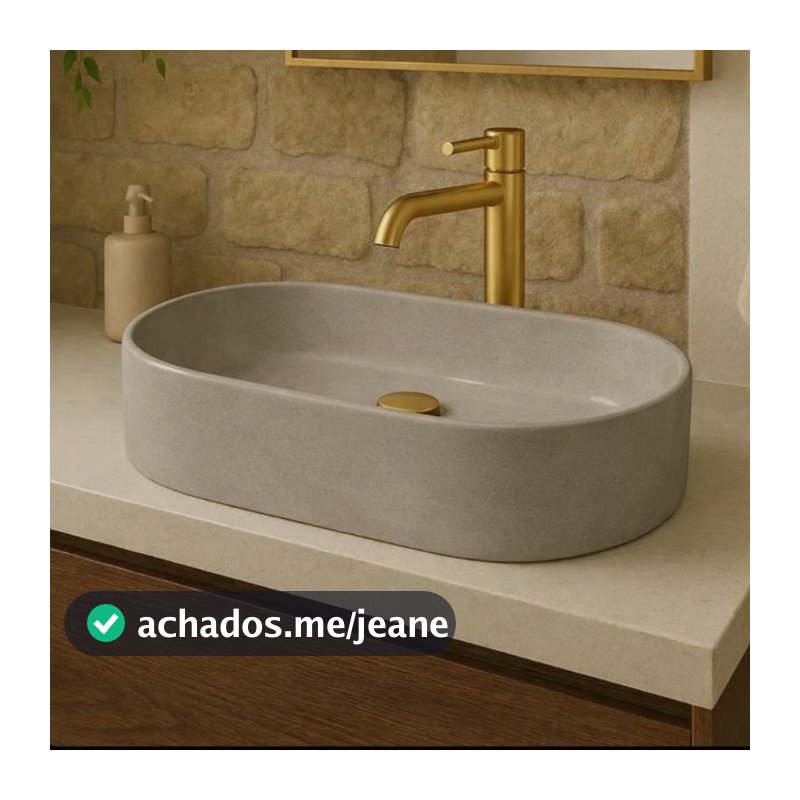 Cuba lavabo para banheiro sobrepor de concreto cimento queimado - envio imediato