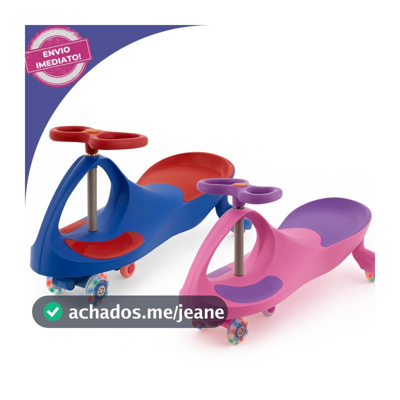 Carrinho de Rolimã Super Car com Led Suporta até 100kg