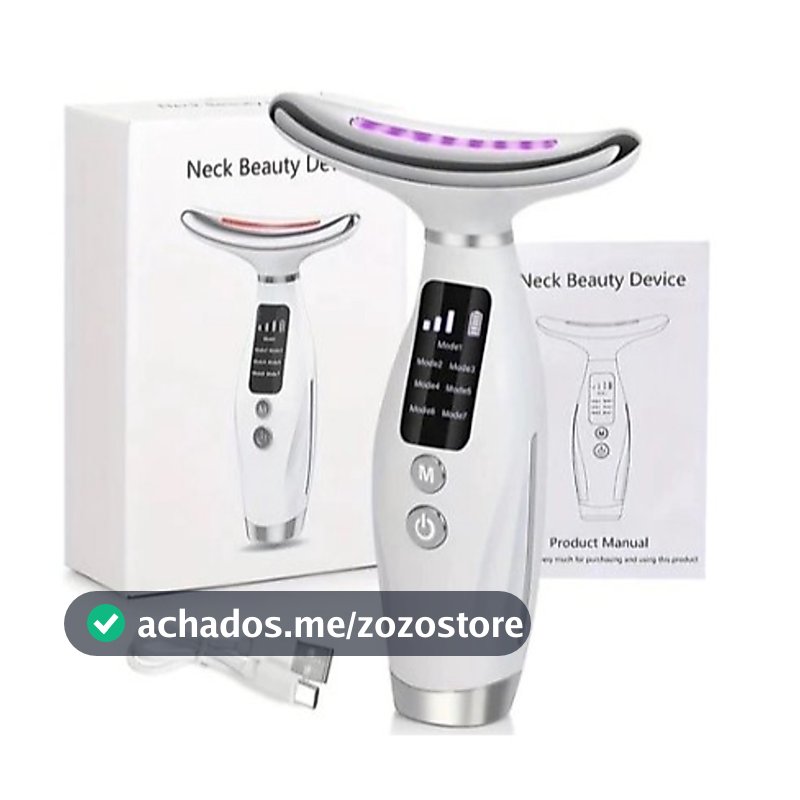 Massageador Portátil Beleza Pele Firmeza Pescoço Led de 7 Modos para Rosto e Pescoço