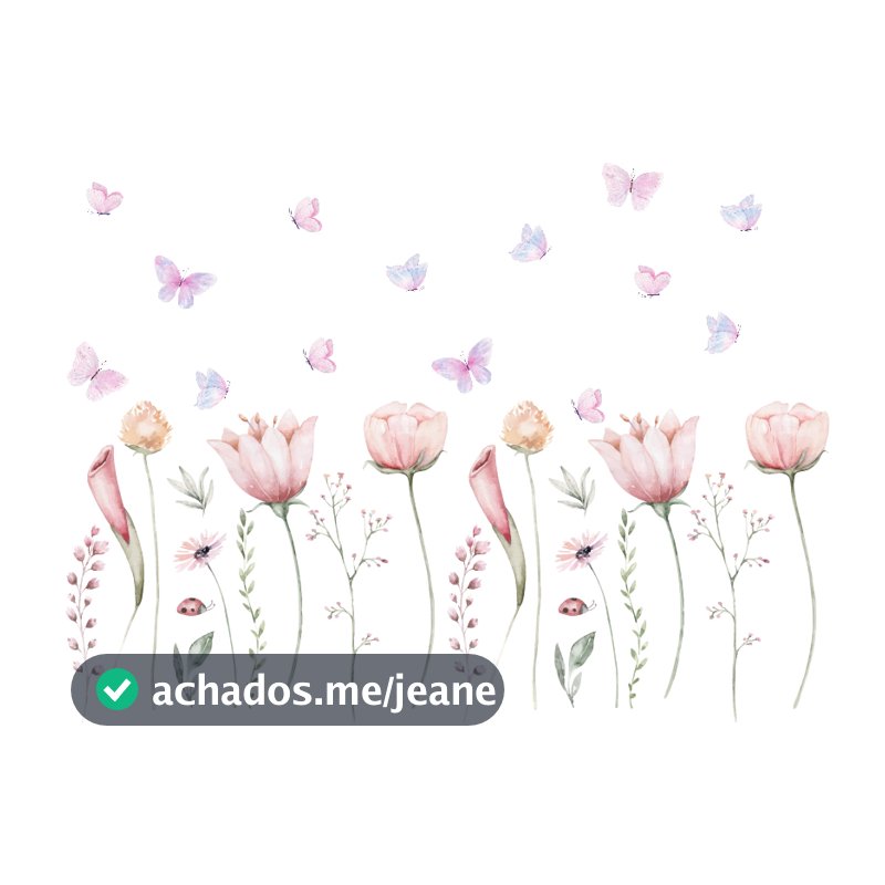 Adesivo Decorativo de Parede Recorte Flores Suspensas Jardim Infantil 2,00 metros