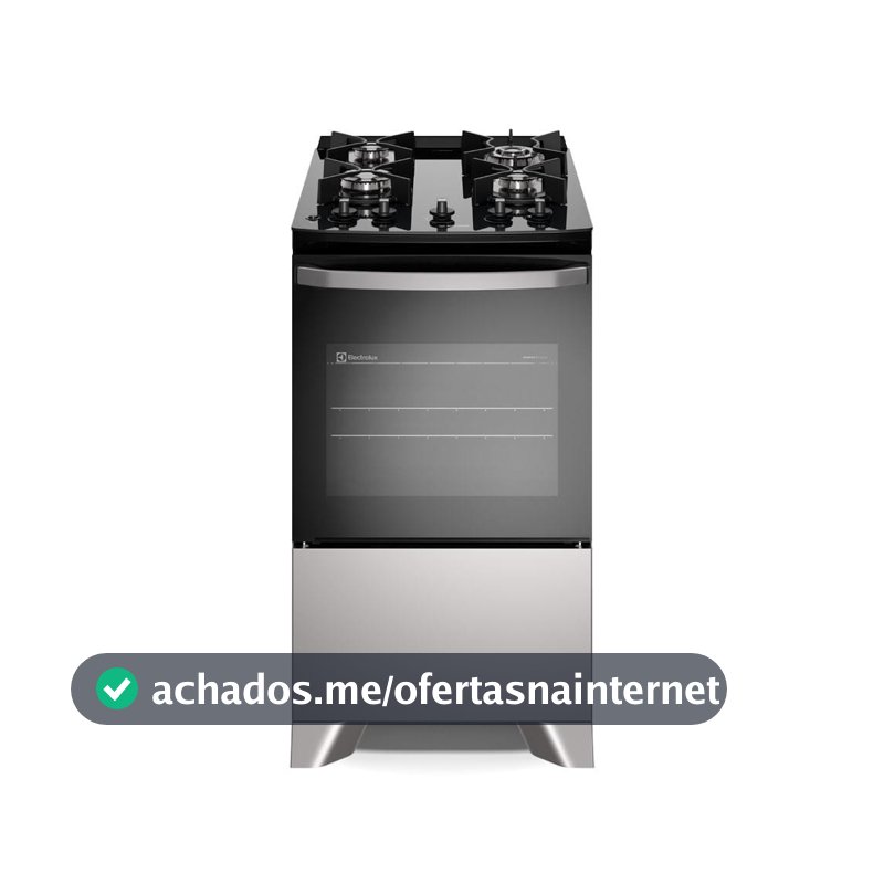 Fogão 4 bocas Electrolux Cinza Efficient Mesa Vidro, Tripla Chama e PerfectCook (FE4GG)