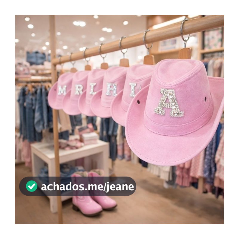 Chapéu Personalizada com inicial nome Ana Castela Boiadeira  com letras em strass