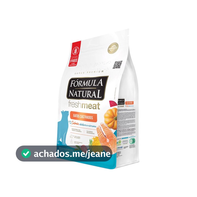 Ração Fórmula Natural Fresh Meat Gatos Castrados Sabor Salmão 10,1kg Adimax