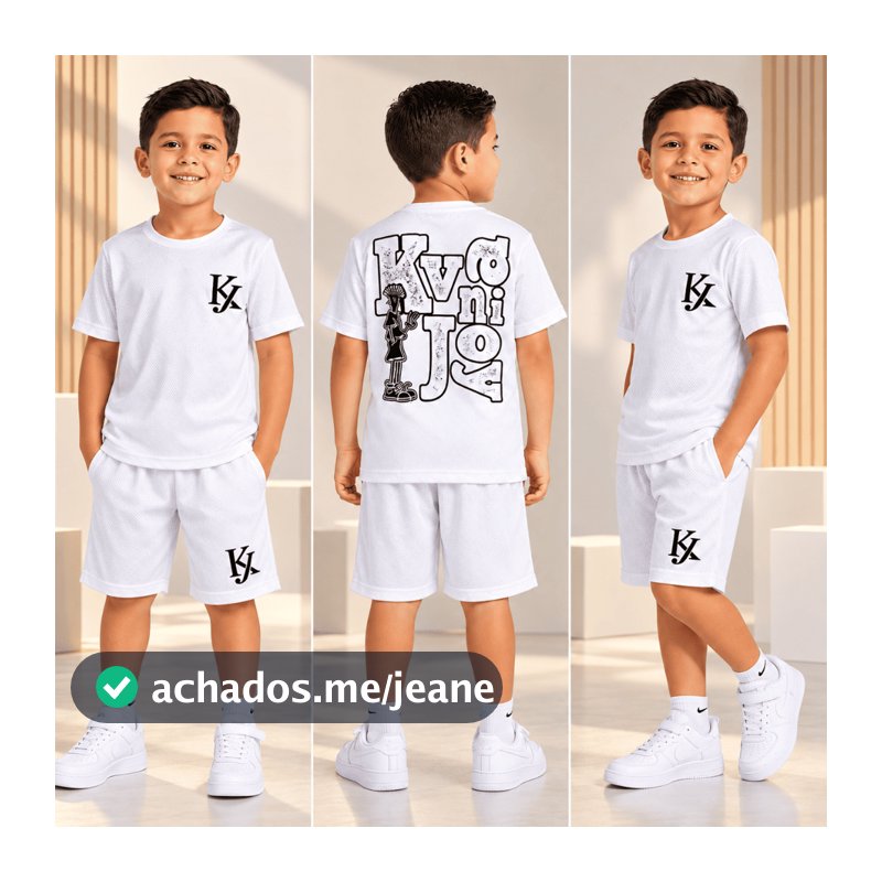 Conjunto Infantil Masculino - Lançamento de Camisa + Short Verão Esportivo Leve e Estiloso 2/12 Anos